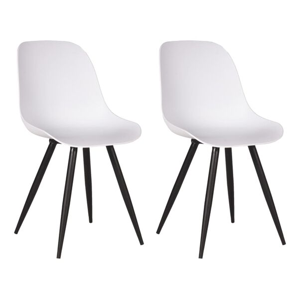 LABEL51 Chaises &agrave; manger lot de 2 Monza 46x54x88 cm Blanc
