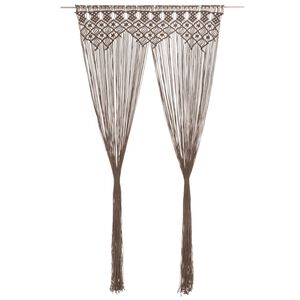 vidaXL Rideau en macram&eacute; Taupe 140x240 cm Coton