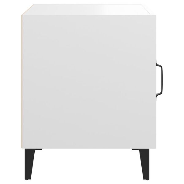 vidaXL Table de chevet Blanc Bois d'ing&eacute;nierie