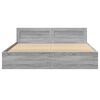 vidaXL Cadre de lit et t&ecirc;te de lit sans matelas sonoma gris 180x200 cm