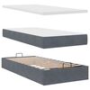 vidaXL Cadre de lit ottoman avec matelas gris foncé 100x200 cm velours