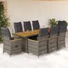 vidaXL Ensemble de bistro de jardin 11 pcs coussins gris poly rotin