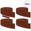 vidaXL Bordure de Pelouse 4 pcs Rouill&eacute; 450 x 0,05 x 15 cm