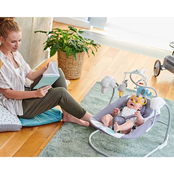 Kinderkraft Balancelle b&eacute;b&eacute; MINKY Rose et gris