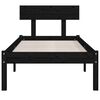 vidaXL Cadre de lit sans matelas noir bois massif 90x200 cm