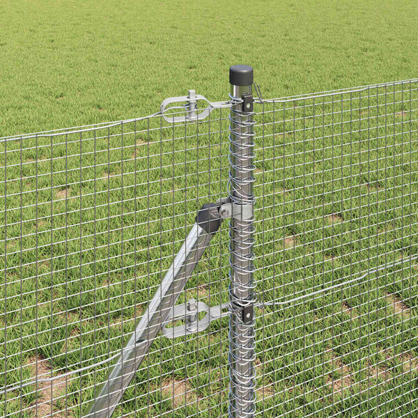 vidaXL Poteau de cl&ocirc;ture. Argent&eacute; 50 x 0,8 m (maille 16 x 16 mm) Acier