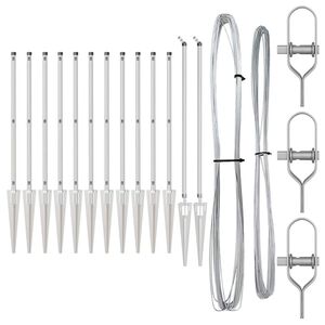 vidaXL Piquet de cl&ocirc;ture &agrave; enfoncer au sol 13 pc Argent&eacute;