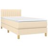vidaXL Sommier &agrave; lattes de lit avec matelas LED Cr&egrave;me 80x200 cm Tissu