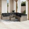 vidaXL Salon de jardin 11 pcs avec coussins gris clair r&eacute;sine tress&eacute;e