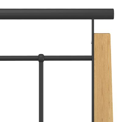 vidaXL Cadre de lit sans matelas métal bois de chêne massif 90x200 cm