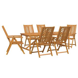 vidaXL Ensemble de salle &agrave; manger pour jardin 7 pc Marron
