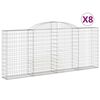 vidaXL Paniers &agrave; gabions arqu&eacute;s 8 pcs 300x30x120/140 cm fer galvanis&eacute;