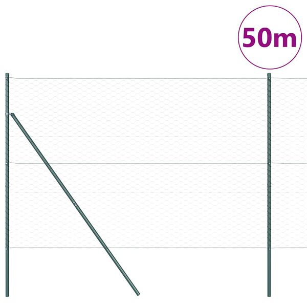 vidaXL Poteau de cl&ocirc;ture. Gris 50 x 1,6 m (maillage de 50 mm)