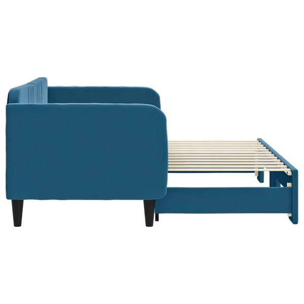 vidaXL Lit de jour avec gigogne sans matelas bleu 80x200 cm