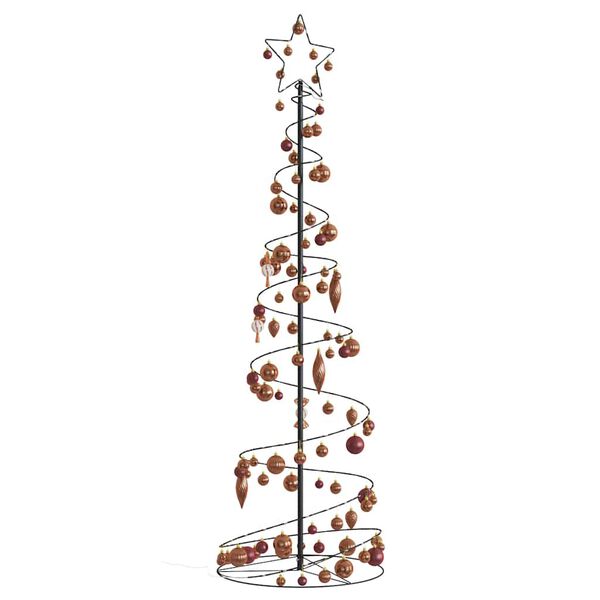 vidaXL Sapin de No&euml;l &agrave; LED avec boules 120 LED blanc chaud 180 cm