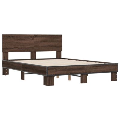 vidaXL Cadre de lit sans matelas chêne marron 140x200 cm