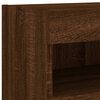 vidaXL Meuble TV mural avec lumi&egrave;res LED ch&ecirc;ne marron 80x30x40 cm