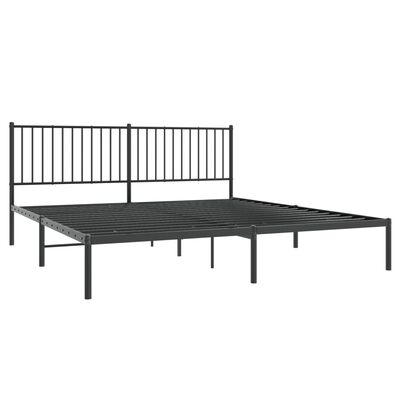 vidaXL Cadre de lit métal sans matelas avec tête de lit noir 183x213cm