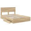 vidaXL Lit de Rangement Ch&ecirc;ne Sonoma 140 x 200 cm Bois d'ing&eacute;nierie