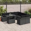 vidaXL Ensemble de canap&eacute; de jardin avec coussin 9 pcs Noir polyrotin