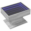 vidaXL Table basse avec LED sonoma gris 70x50x45 cm bois d'ing&eacute;nierie