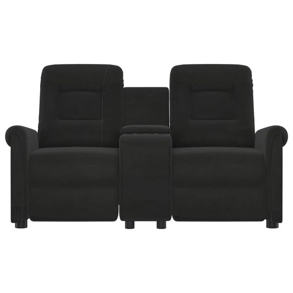 vidaXL Fauteuil de massage inclinable et porte-gobelet 2 places noir