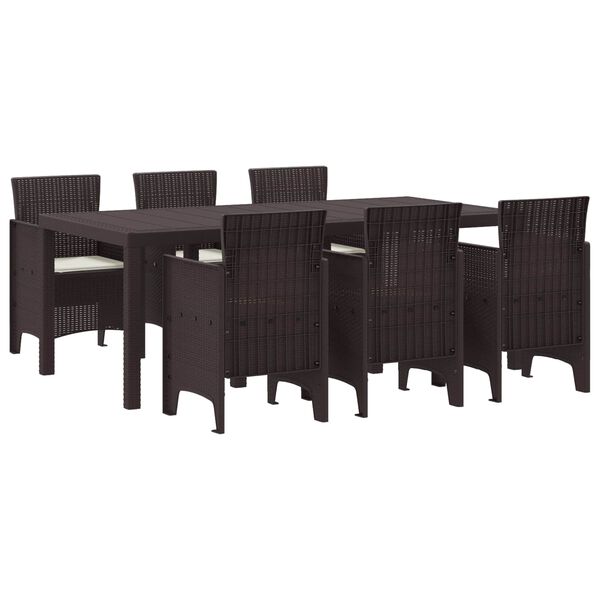 vidaXL Ensemble de salle &agrave; manger pour jardin 7 pcs Marron