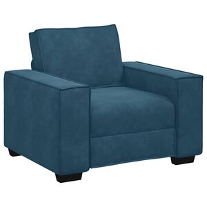 vidaXL Fauteuil canap&eacute; bleu 100x78x84 cm velours