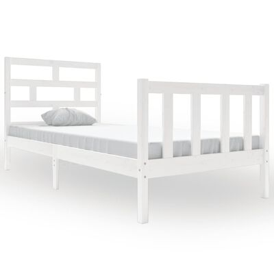 vidaXL Cadre de lit sans matelas blanc bois massif 90x200 cm