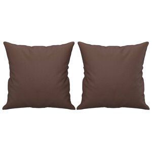 vidaXL Coussins d&eacute;coratifs lot de 2 Marron 40x40 cm Similicuir