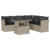 vidaXL Salon de jardin avec coussins 7 pcs gris clair r&eacute;sine tress&eacute;e