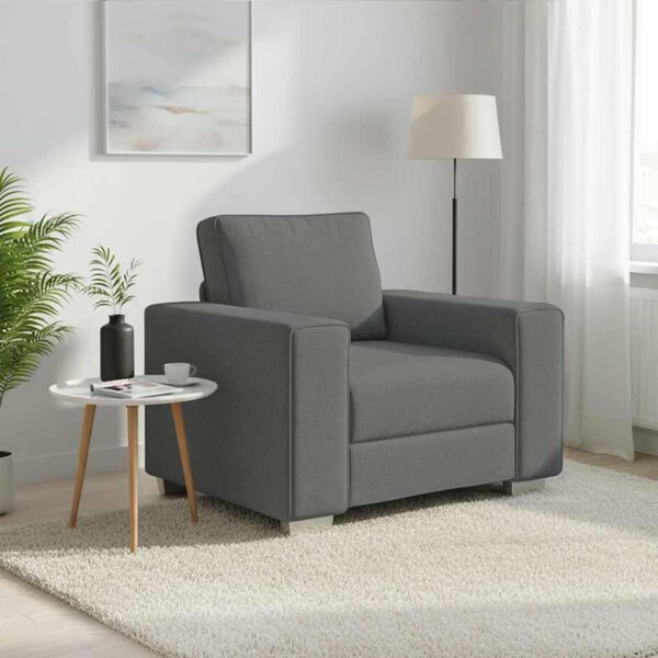 vidaXL Canap&eacute; 59cm Gris fonc&eacute; tissu