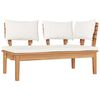 vidaXL Ensemble de canap&eacute; de jardin 4 pcs Marron et Cr&egrave;me