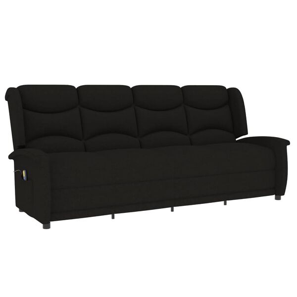 vidaXL Fauteuil de massage inclinable &agrave; 4 places noir tissu