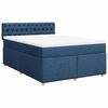 vidaXL Sommier &agrave; lattes de lit avec matelas Bleu 140x190 cm Tissu
