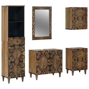 vidaXL Ensemble de mobilier de salle de bain 5 pc Marron