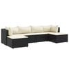 vidaXL Salon de jardin 6 pcs avec coussins Noir R&eacute;sine tress&eacute;e