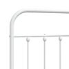 vidaXL T&ecirc;te de lit m&eacute;tal blanc 80 cm