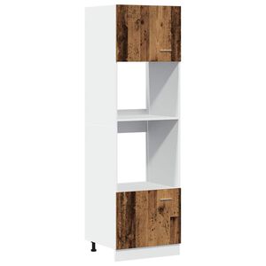 vidaXL Meuble &agrave; micro-ondes "Lyon" Bois ancien 60 x 57 x 207 cm Bois d'ing&eacute;nierie