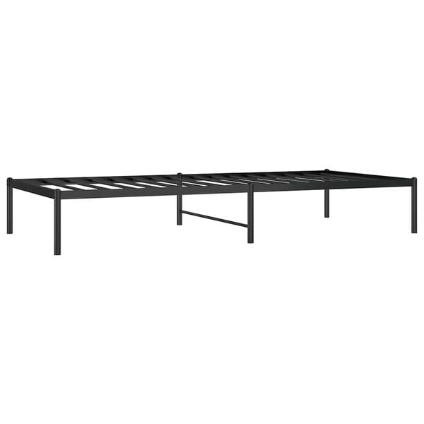 vidaXL Cadre de lit m&eacute;tal sans matelas noir 90x200 cm