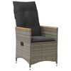vidaXL Chaise inclinable de jardin avec coussins gris r&eacute;sine tress&eacute;e