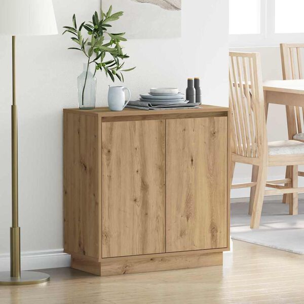 vidaXL Buffet LED Ch&ecirc;ne artisanal 71 x 34,5 x 75 cm Bois d'ing&eacute;nierie