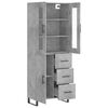 vidaXL Buffet haut Gris b&eacute;ton 69,5x34x180 cm Bois d'ing&eacute;nierie