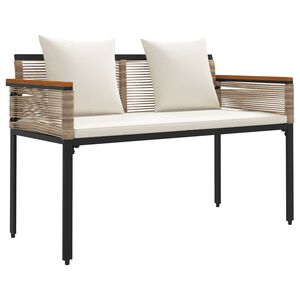 vidaXL Banc ext&eacute;rieur Beige et blanc cr&egrave;me 117 x 54 x 74.5 cm
