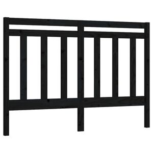 vidaXL T&ecirc;te de lit Noir 126x4x100 cm Bois massif de pin
