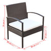 vidaXL Salon de jardin 4 pcs avec coussins R&eacute;sine tress&eacute;e Marron