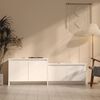 vidaXL Meuble TV Blanc 146,5x35x50 cm Bois d'ing&eacute;nierie