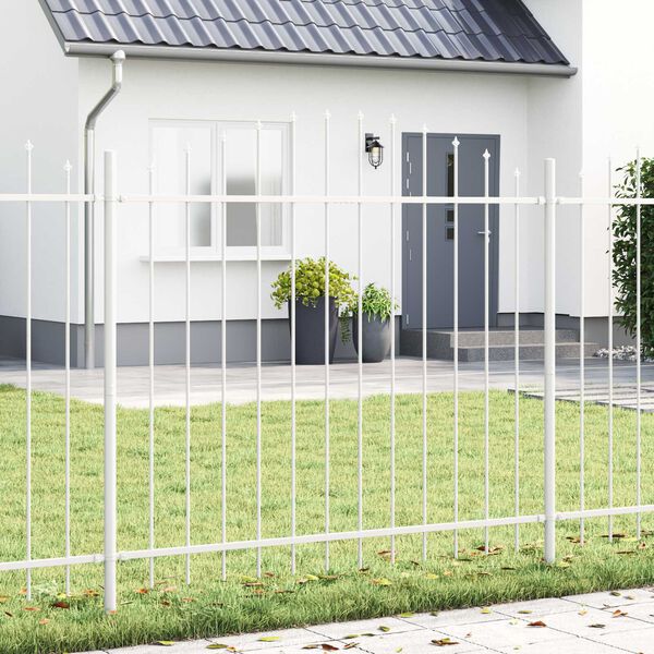vidaXL Cl&ocirc;ture de jardin 2 pcs Blanc 170 x 190 cm