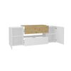 FMD Meuble TV/Hi-Fi 182x33x70,2 cm Blanc et ch&ecirc;ne artisanal