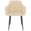 vidaXL Chaises &agrave; manger lot de 2 Cr&egrave;me Velours